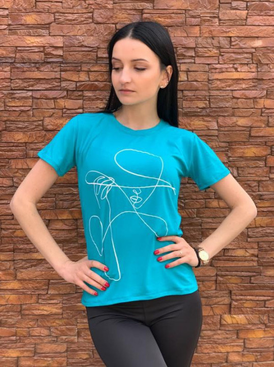 Футболка подростковая бирюзовая